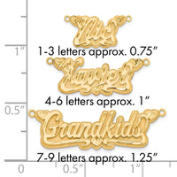 10k Yellow Gold 3D Diamond-cut Hearts Name Plate