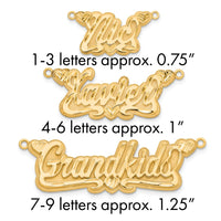 10k Yellow Gold 3D Diamond-cut Hearts Name Plate