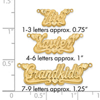 10k Yellow Gold 3D Satin Diamond-cut Hearts Name Plate