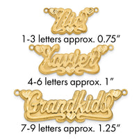 10k Yellow Gold 3D Satin Diamond-cut Hearts Name Plate