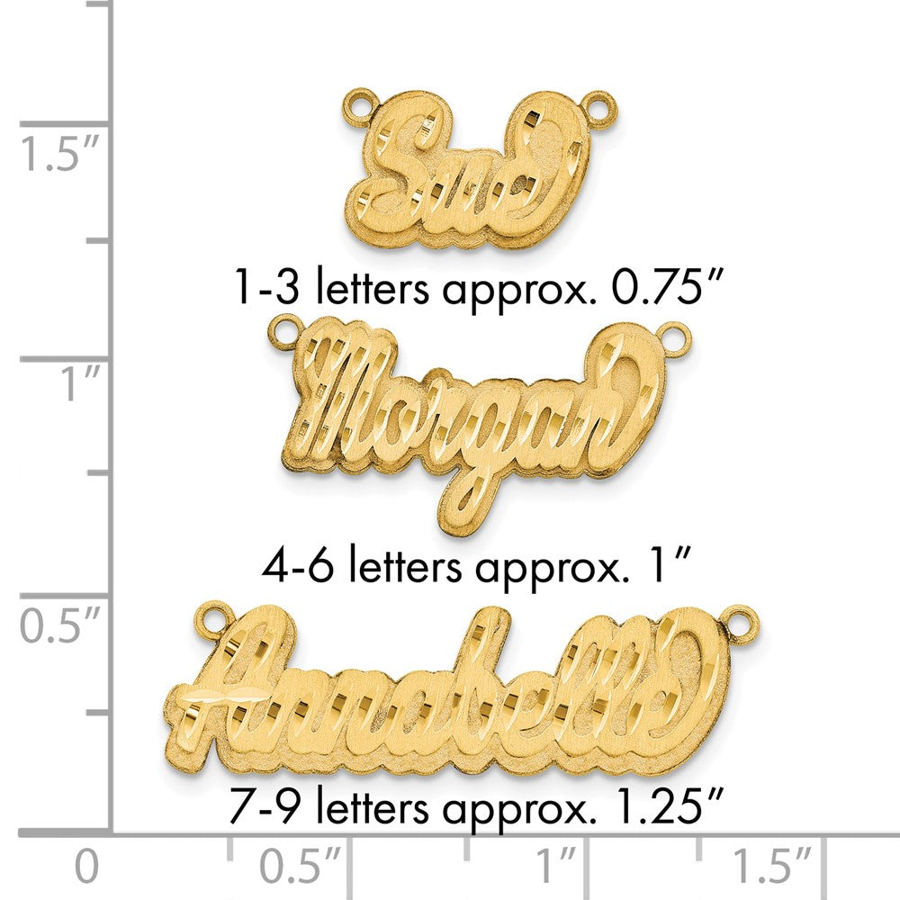10k Yellow Gold 3D Satin Diamond-cut Name Plate
