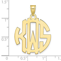 10k Yellow Gold Round Cut-out Monogram Pendant