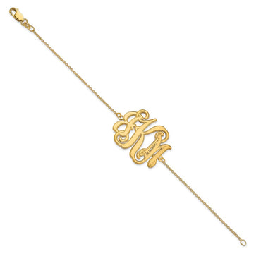 10k Yellow Gold Etched Monogram Bracelet