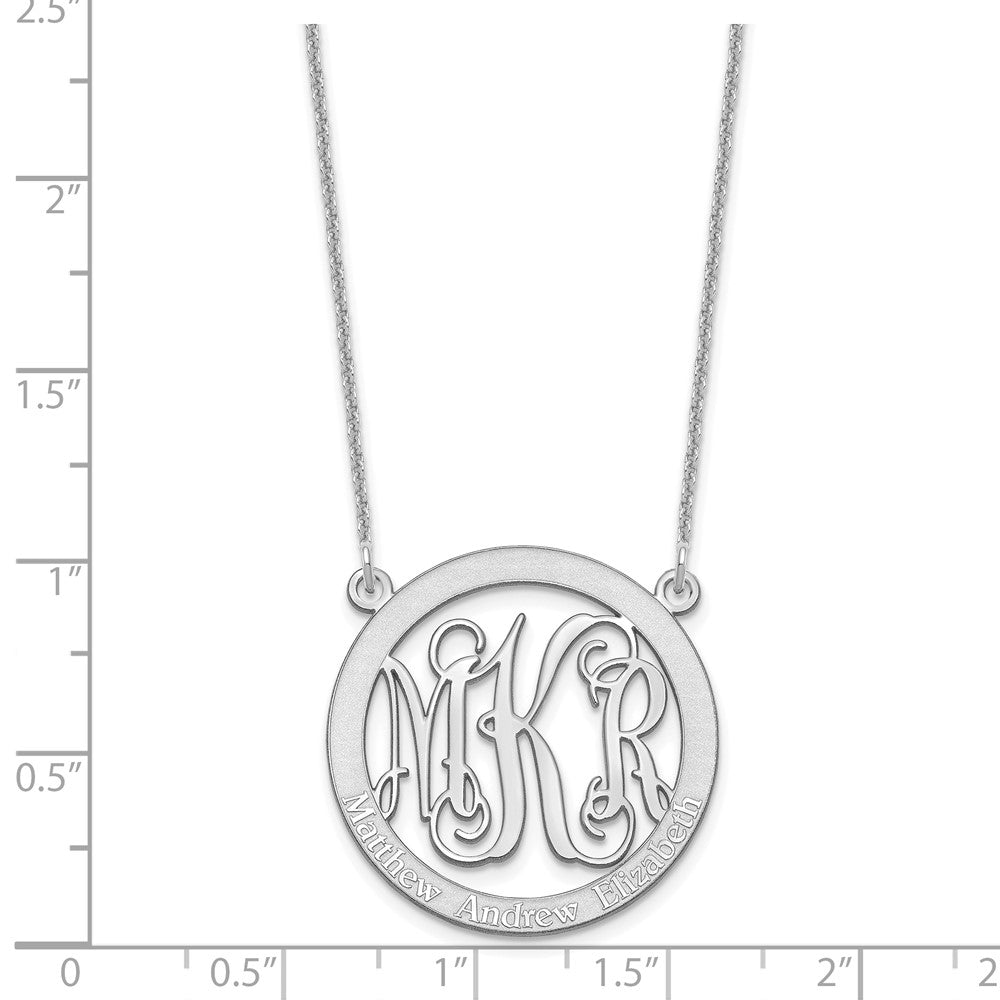 10k White Gold Small Family Monogram Necklace