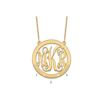 10k Yellow Gold Large Family Monogram Necklace