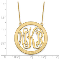 10k Yellow Gold Large Family Monogram Necklace