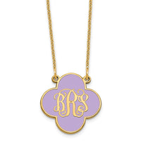 10k Yellow Gold Clover Monogram w/Epoxy Necklace