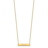 10k Yellow Gold Small EDWARDIAN SCRIPT Bar Necklace