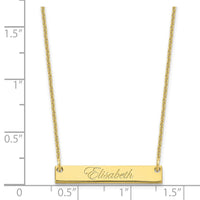 10k Yellow Gold Small EDWARDIAN SCRIPT Bar Necklace