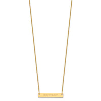 10k Yellow Gold Small Capitalized ARIAL ROUNDED Bar Necklace