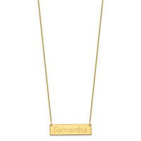 10k Yellow Gold Small Name Bar Necklace