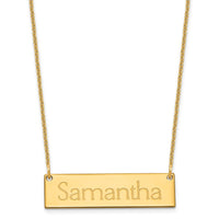 10k Yellow Gold Small Name Bar Necklace