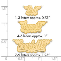 10k Yellow Gold Etched Hearts Name Plate
