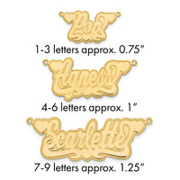 10k Yellow Gold Etched Hearts Name Plate