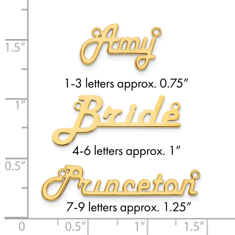 10k Yellow Gold Underlined Name Plate