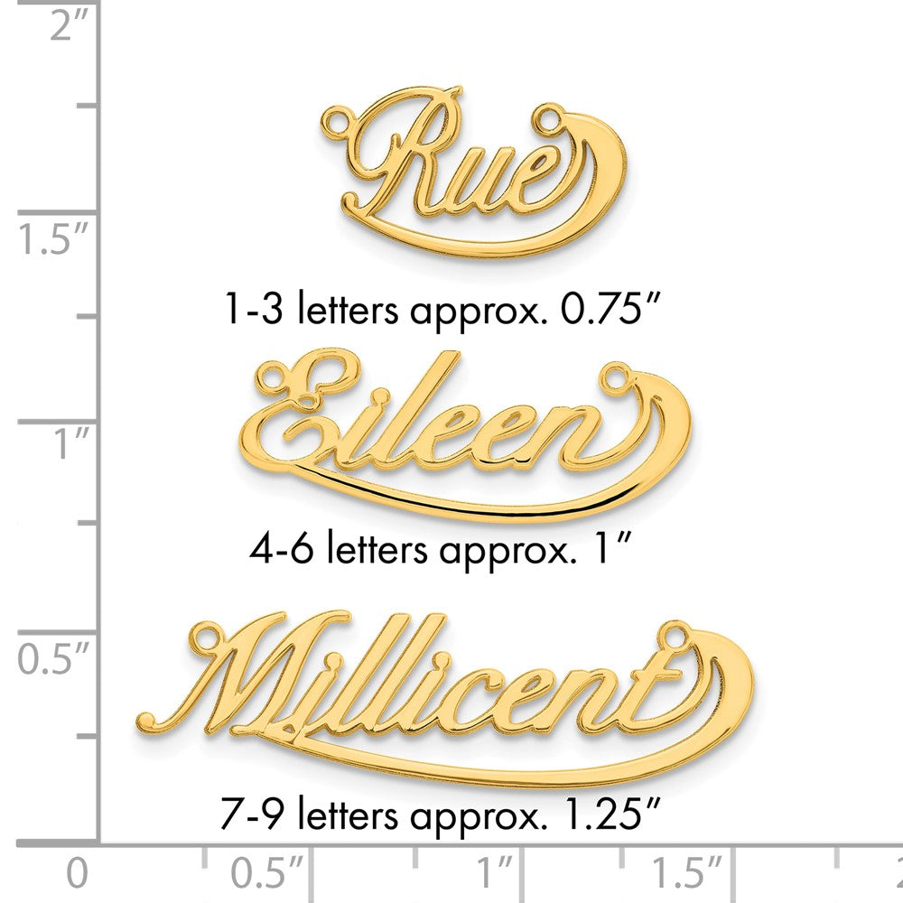 10k Yellow Gold Small Swoop Name Plate
