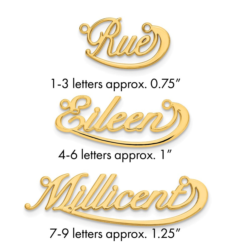 10k Yellow Gold Small Swoop Name Plate