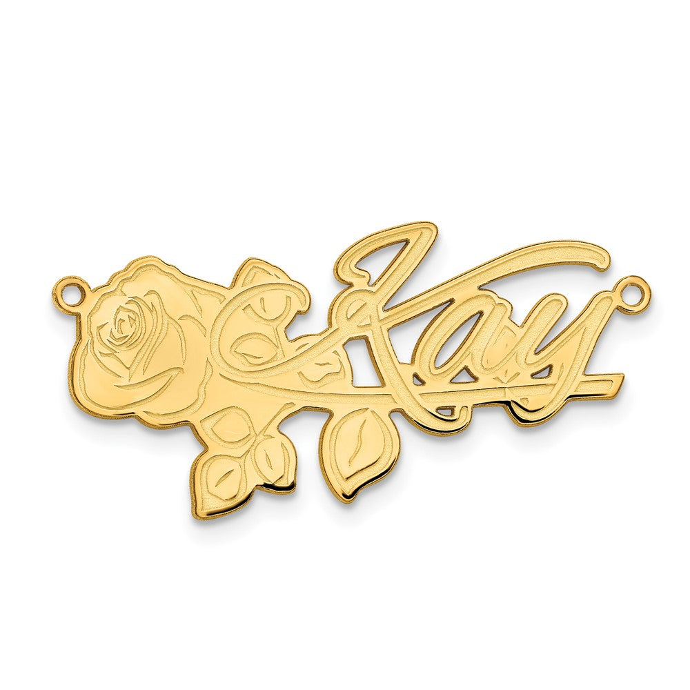 10k Yellow Gold Rose Name Plate