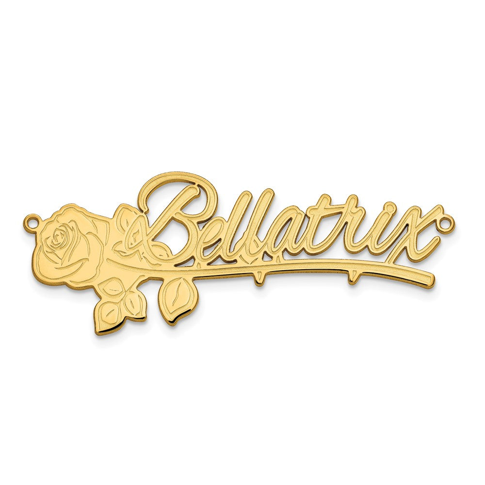 10k Yellow Gold Rose Name Plate