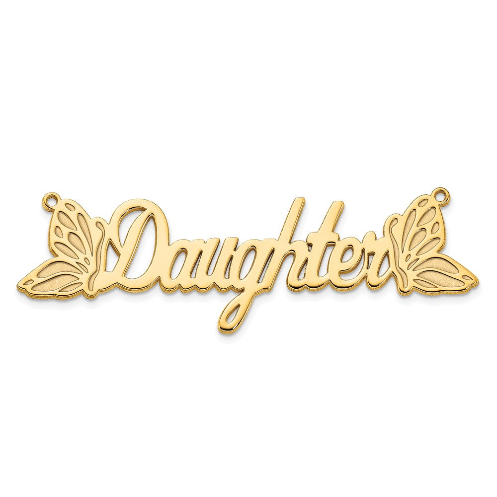 10k Yellow Gold Butterfly Name Plate