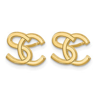 10k Yellow Gold Interlocking Initial Earrings