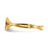 10k Yellow Gold Twisted Band with Epoxy Monogram Ring