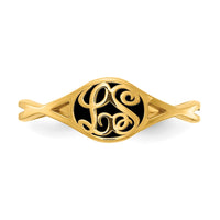 10k Yellow Gold Twisted Band with Epoxy Monogram Ring