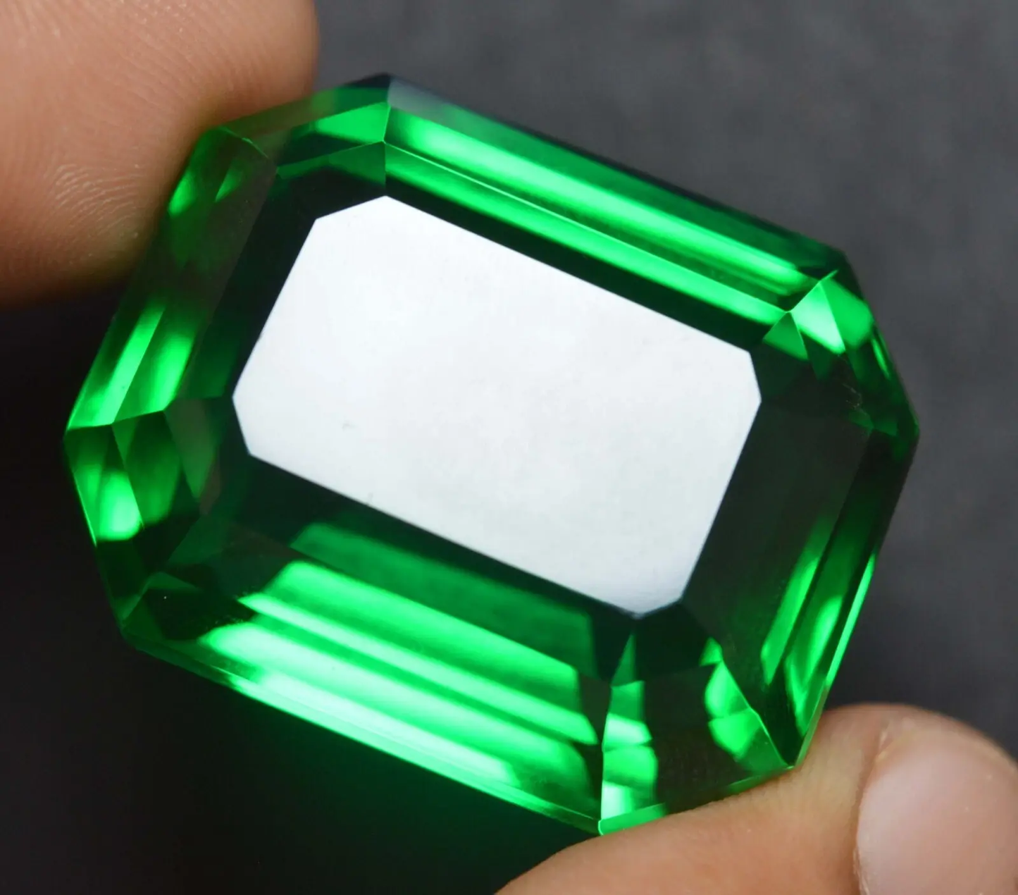114.00 Cts Natural Green Emerald Emerald Cut Certified Colombian Loose Gemstone ABC Jewelery