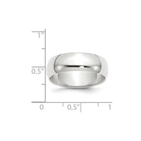 14KW 7mm Half-Round Wedding Band Size 6
