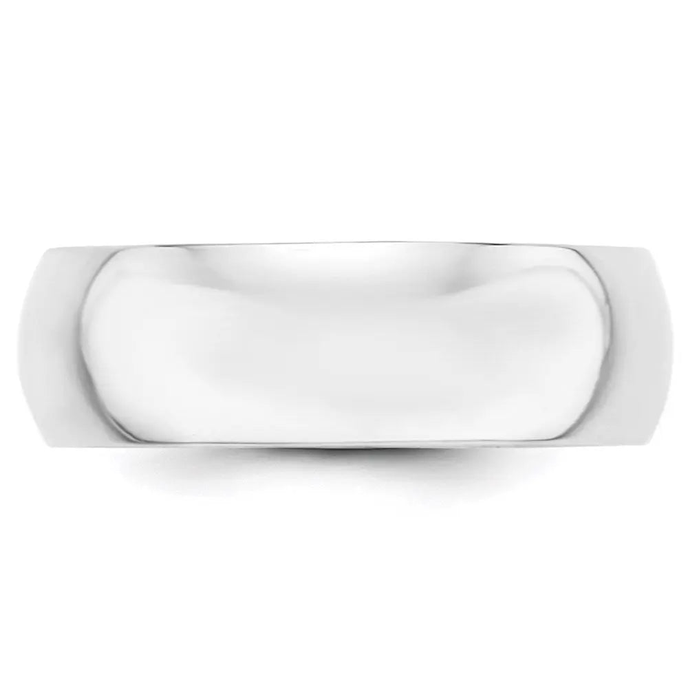 14KW 7mm Half-Round Wedding Band Size 6