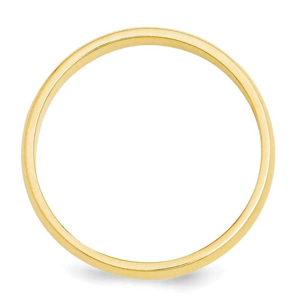 14KY 3mm Half-Round Wedding Band Size 11