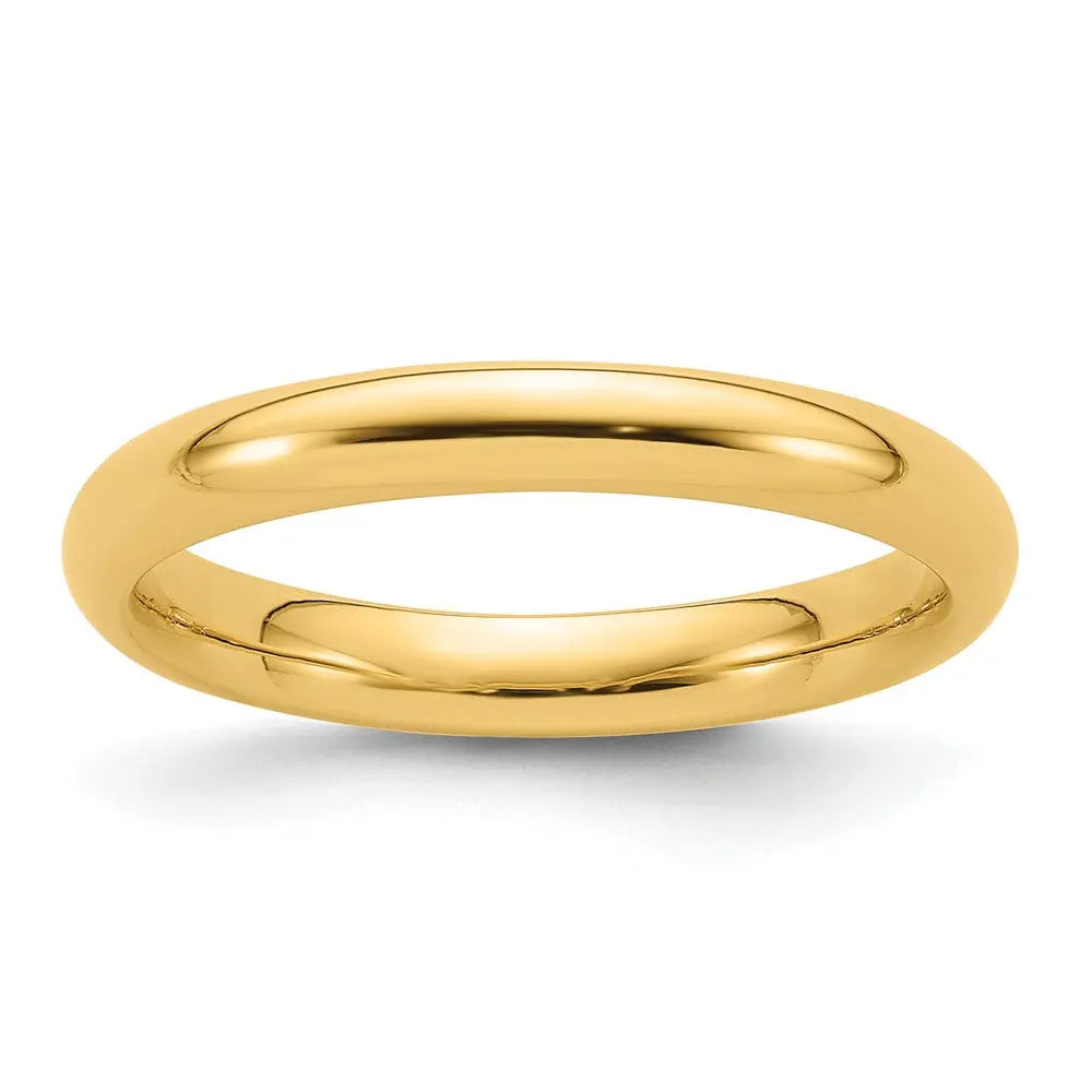 14KY 3mm Standard Comfort Fit Wedding Band Size 11