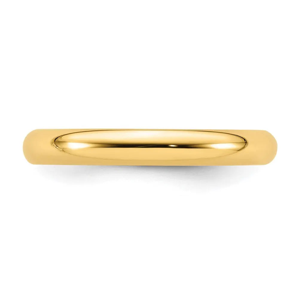 14KY 3mm Standard Comfort Fit Wedding Band Size 12