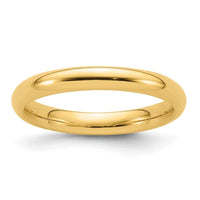 14KY 3mm Standard Comfort Fit Wedding Band Size 7