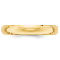14KY 4mm Half-Round Wedding Band Size 10