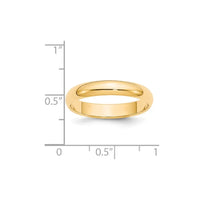 14KY 4mm Half-Round Wedding Band Size 4
