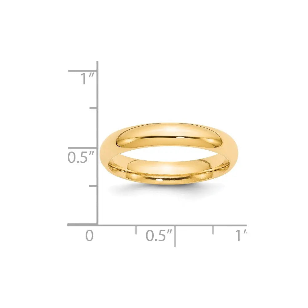 14KY 4mm Standard Comfort Fit Wedding Band Size 11
