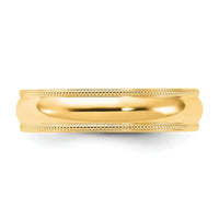 14KY 5mm Milgrain Comfort Fit Band Size 10