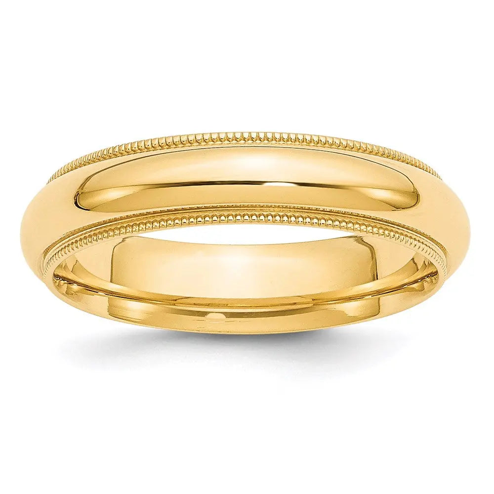 14KY 5mm Milgrain Comfort Fit Band Size 6
