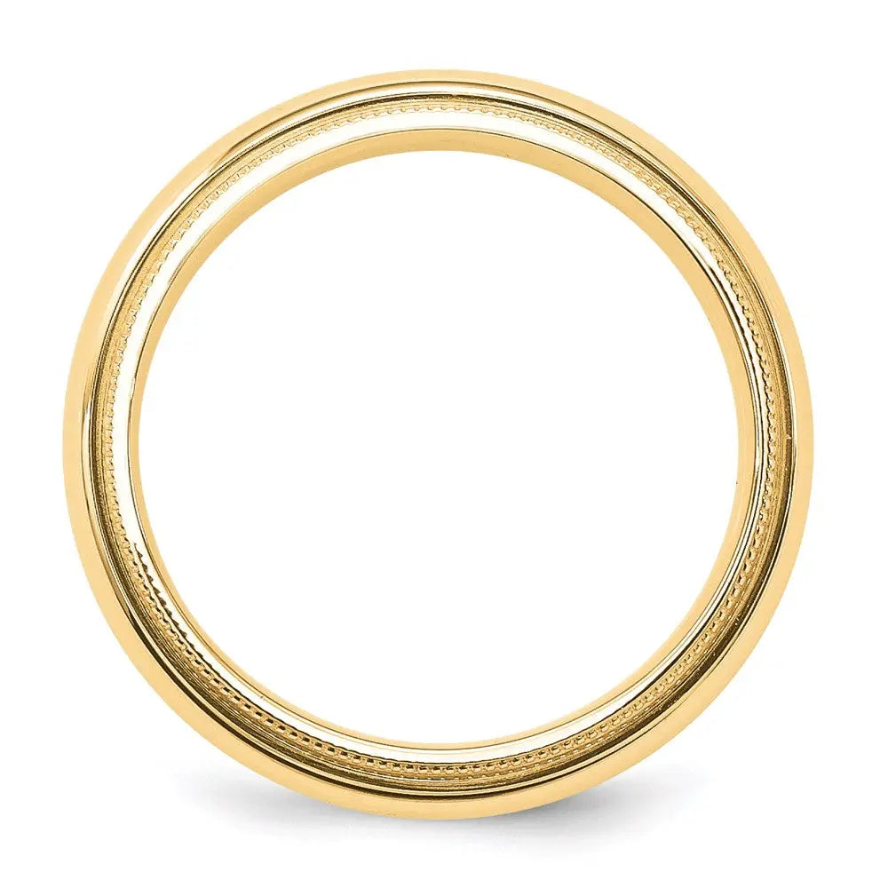 14KY 5mm Milgrain Comfort Fit Band Size 6