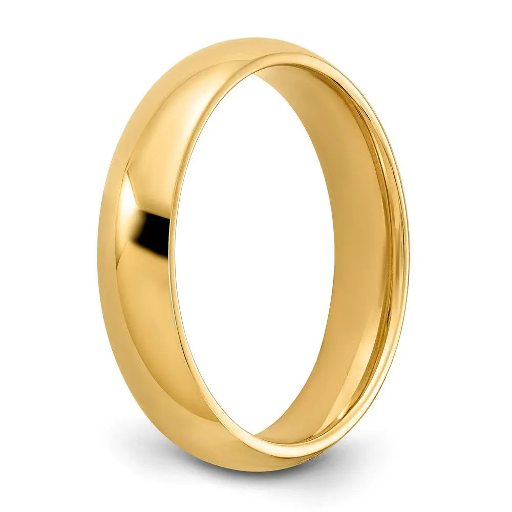 14KY 5mm Standard Comfort Fit Wedding Band Size 10