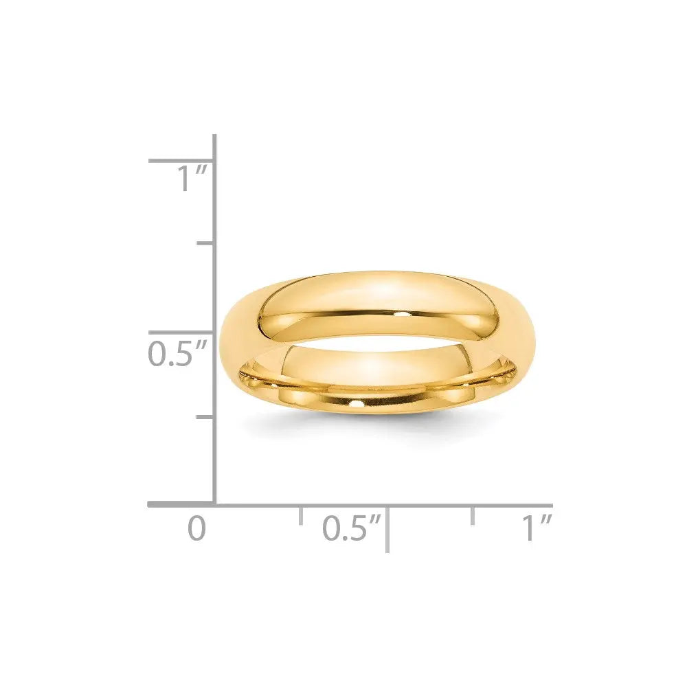 14KY 5mm Standard Comfort Fit Wedding Band Size 5