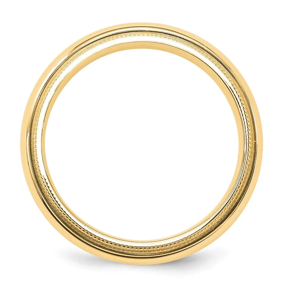 14KY 6mm Milgrain Comfort Fit Band Size 11