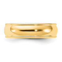 14KY 6mm Milgrain Comfort Fit Band Size 11