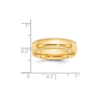 14KY 6mm Milgrain Comfort Fit Band Size 7