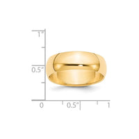 14KY 7mm Half-Round Wedding Band Size 7