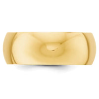 14KY 8mm Half-Round Wedding Band Size 4