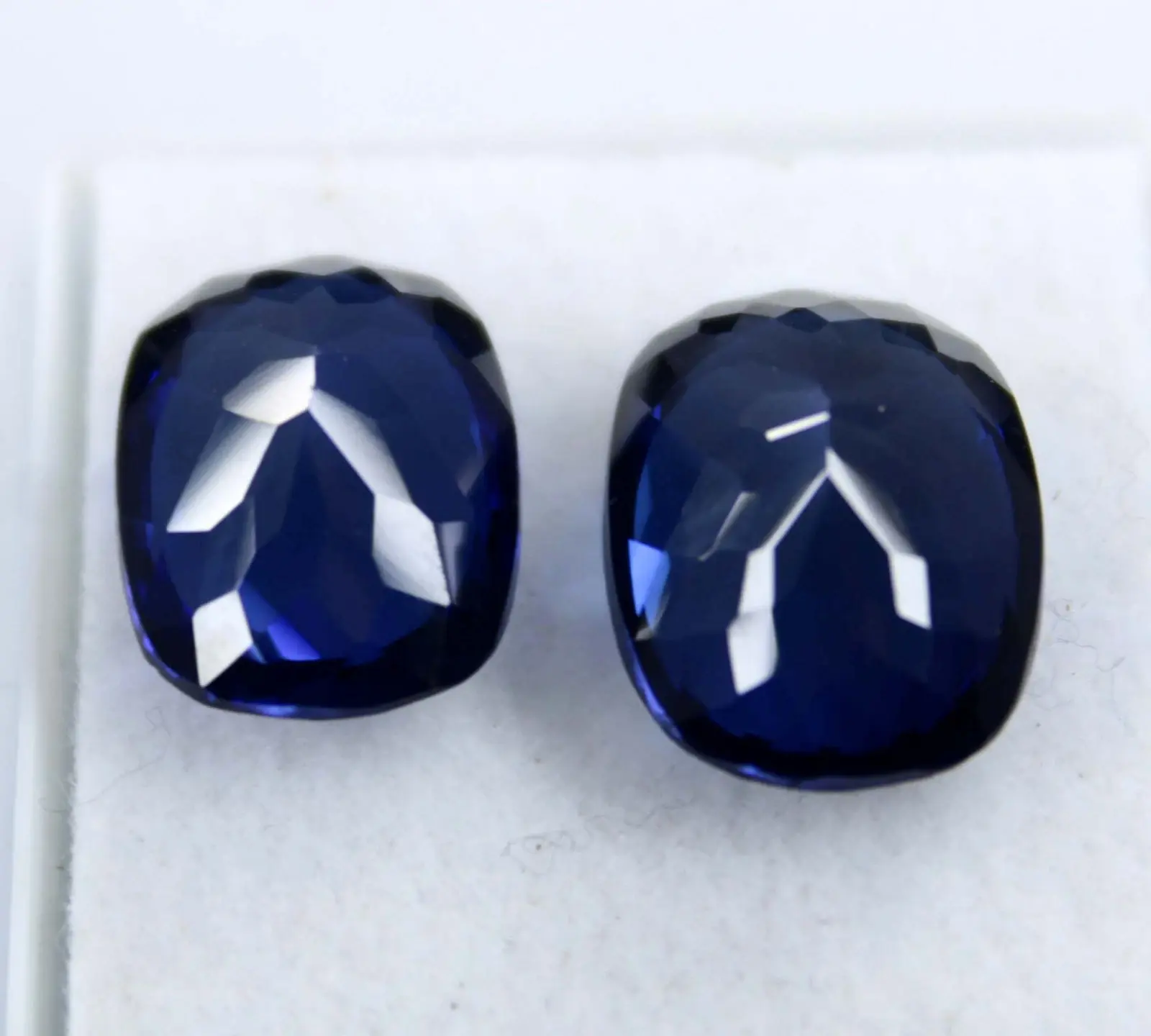 17.50 Ct Natural Kashmiri Blue Sapphire Cushion Certified Loose Gemstone Pair ABC Jewelery