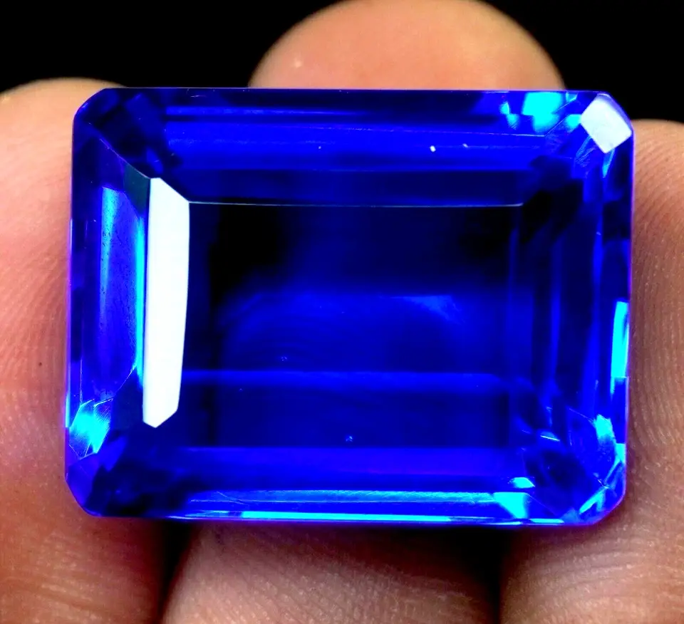 175 Ct Emerald Cut Natural EGL Certified Brazilian Blue Topaz Loose Gemstone ABC Jewelery