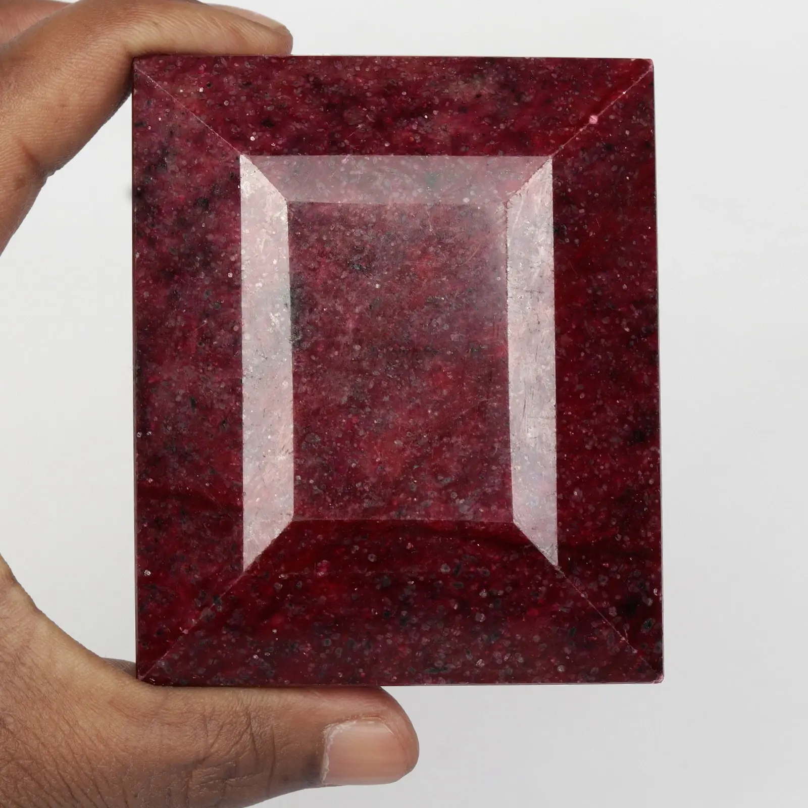 1800 Ct. Natural Big Size Red Ruby Emerald Cut Faceted Loose Gemstone FJ-970 ABC Jewelery